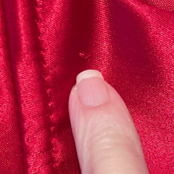 Jessica McClintock Vintage 90s Red Satin Corset Ball Gown Whimsigoth 9/10 Small - Picture 11 of 13